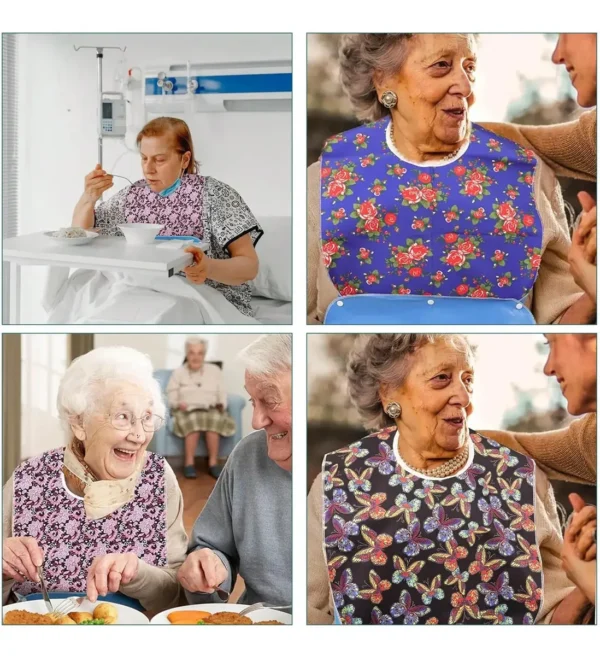 3 Baberos Para Adultos, Baberos De Alimentación