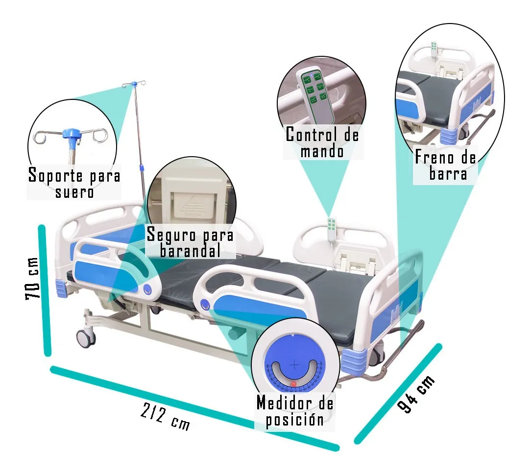 Cama hospitalaria electrica