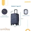 Maleta-De-Mano-20in-Praga-Cabina-Carry-On-10kg-Candado-Ruedas-360°