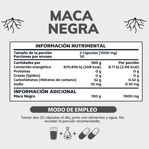 Maca negra 3 Maca Negra -Testo Vegano - Vitaminas Hombres / Mujer