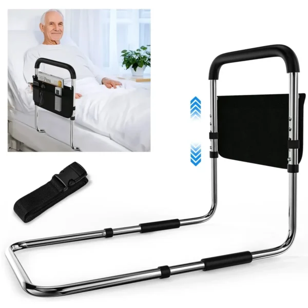 Barandales Ajustable Auxiliar Adulto De Protector Seguridad Para Cama Universal Con Bolsa De Almacenamiento Negro Kekoy