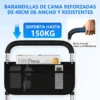Barandales Ajustable Auxiliar Adulto De Protector Seguridad Para Cama Universal Con Bolsa De Almacenamiento Negro Kekoy