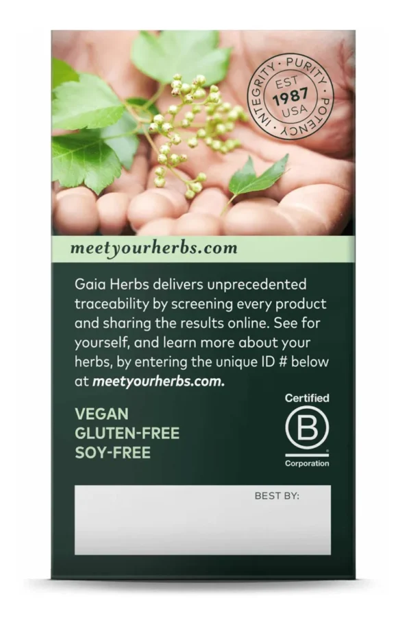 Baya Vitex Balance Hormonal Para Mujer Gaia Herbs 60caps Sabor Sin Sabor