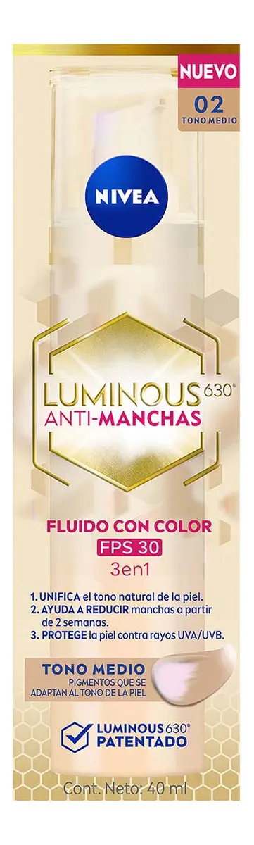 Nivea Luminous630 Fluido Anti-Manchas FPS Tono Medio 40 ml Todo Tipo de PielNivea Luminous630 Fluido Anti-Manchas FPS Tono Medio 40 ml Todo Tipo de Piel Nivea Luminous630 Fluido Anti-Manchas FPS Tono Medio 40 ml Todo Tipo de Piel Nivea Luminous630 Fluido Anti-Manchas FPS Tono Medio 40 ml Todo Tipo de Piel Nuevo | +1000 vendidos Nivea Luminous630 Fluido Anti-Manchas