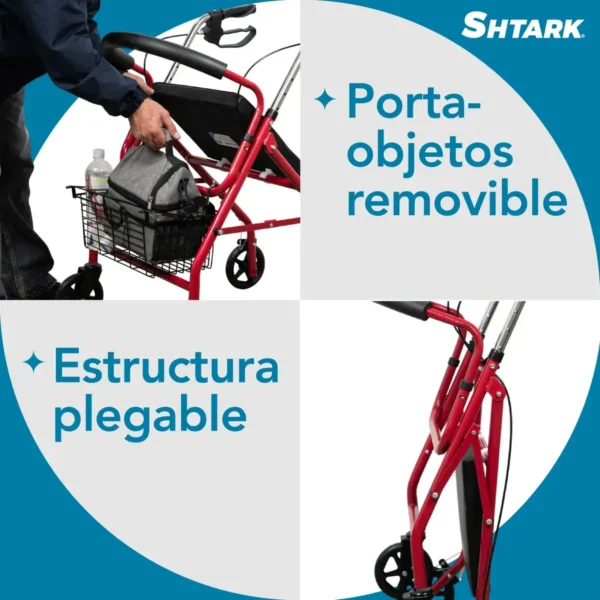 Andadera Ortopédica Todo Terreno con Asiento para Adultos Mayores