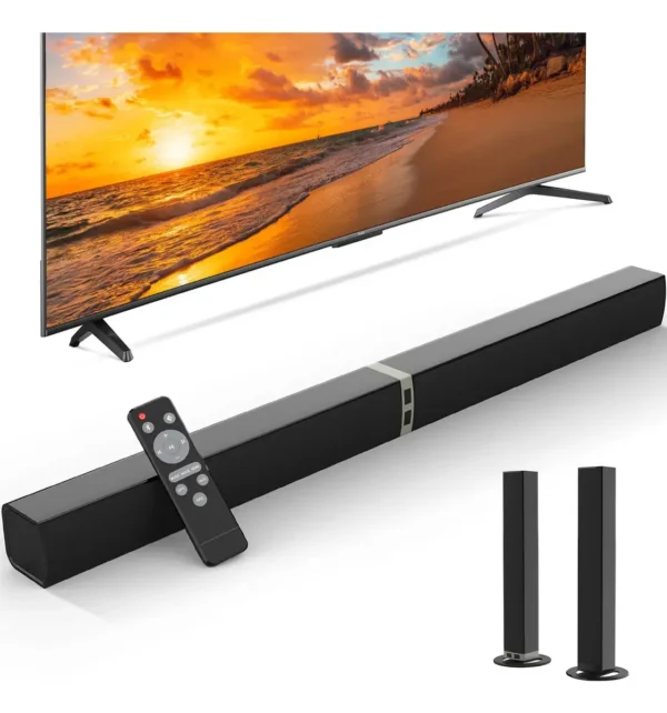 Barra de Sonido Mzeibo 60W 2.1 Canales Bluetooth HDMI AUX Negra Con Control
