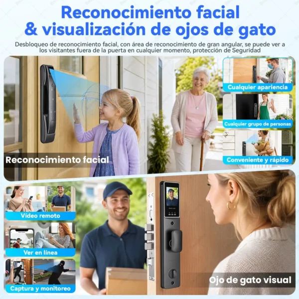 Cerradura Inteligente WiFi con App y Múltiples Métodos de Desbloqueo