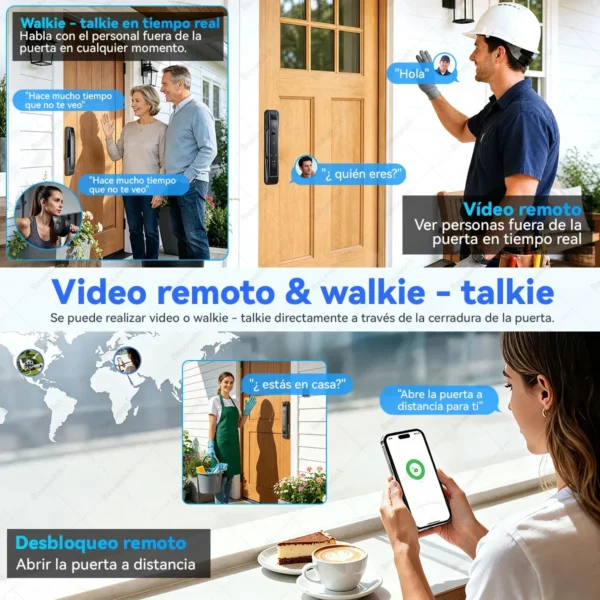 Cerradura Inteligente WiFi con App y Múltiples Métodos de Desbloqueo