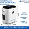 Concentrador de Oxígeno Longfian 7 Litros para Uso Doméstico