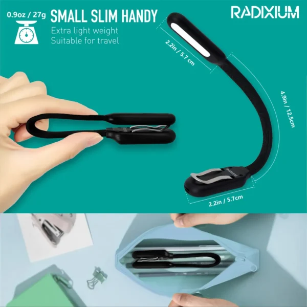Lámpara de Lectura Recargable con 9 LED y Brillo Regulable