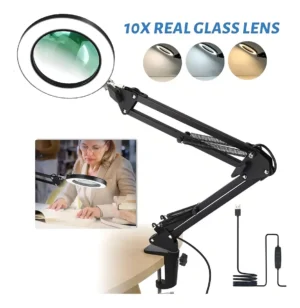 Lámpara LED con Lupa 10X y Brazo Ajustable