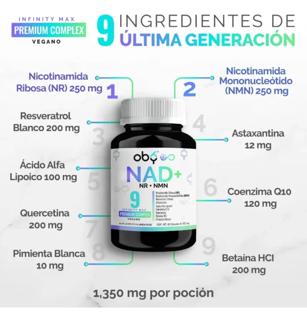 Nad+ Resveratrol Premium 9 Ingredientes