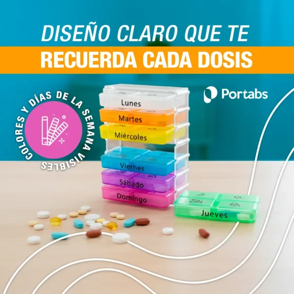 Pastillero Semanal Portátil para Adultos Mayores