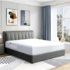 Protector Cubre Colchón Impermeable Decoración 198x203 King Color Blanco Puro Oscuro Diseño De La Tela Liso