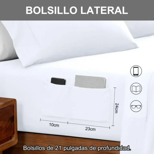 Protector Cubre Colchón Impermeable Decoración 198x203 King Color Blanco Puro Oscuro Diseño De La Tela Liso