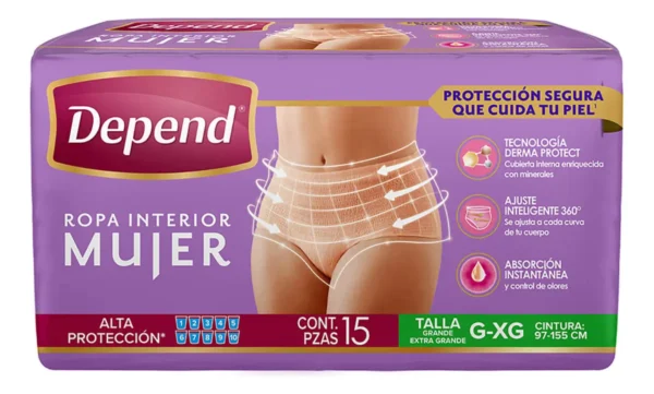Ropa Interior para Incontinencia Depend® Mujer Grande / Extra Grande
