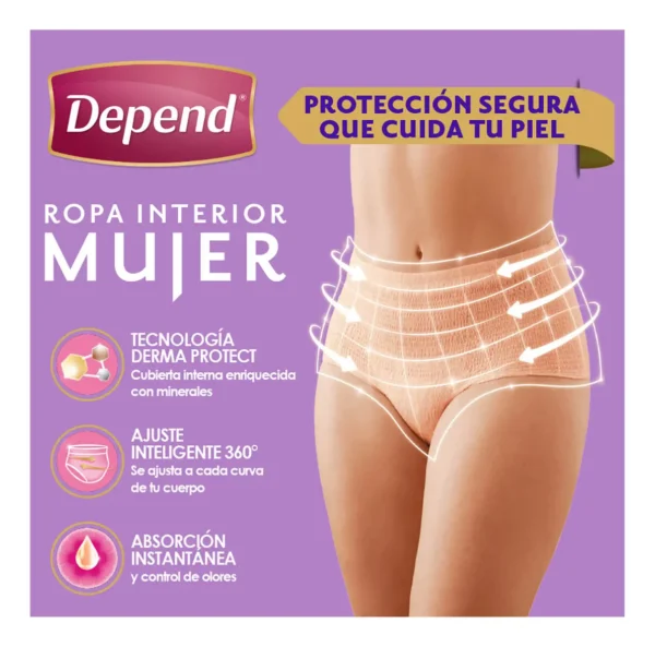 Ropa Interior para Incontinencia Depend® Mujer Grande / Extra Grande