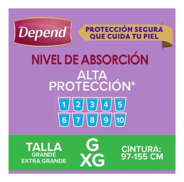 Ropa Interior para Incontinencia Depend® Mujer Grande / Extra Grande