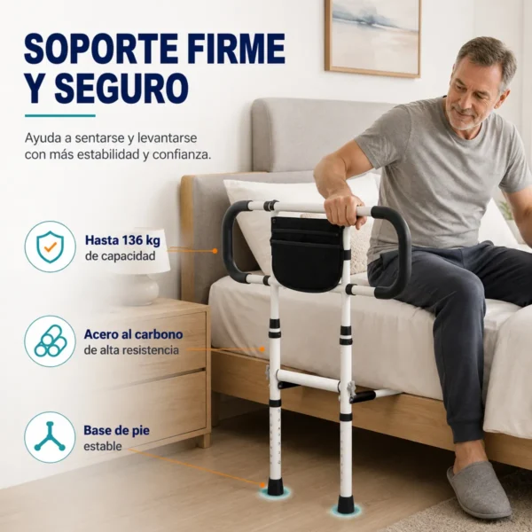 Barra de Apoyo para Cama Ajustable para Adultos Mayores