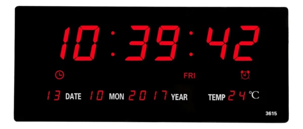 Reloj Calendario Digital Adalene Led 14 Pulgadas Pantalla Grande