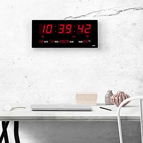 Reloj Calendario Digital Adalene Led 14 Pulgadas Pantalla Grande