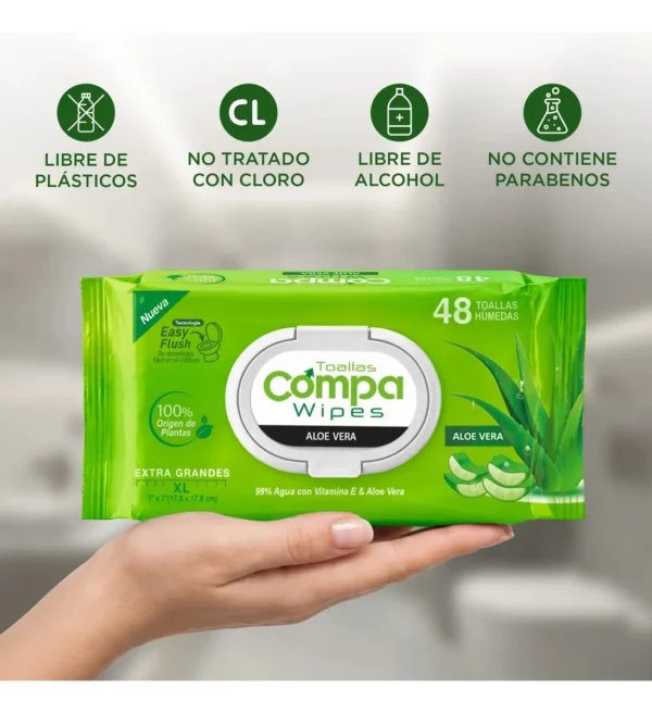 Toallitas Húmedas para Adultos XL Compa Wipes