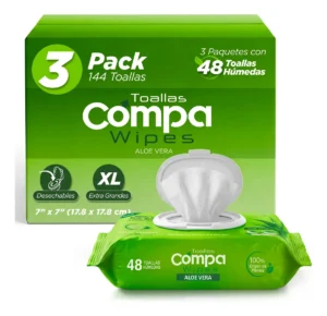 Toallitas Húmedas para Adultos XL Compa Wipes