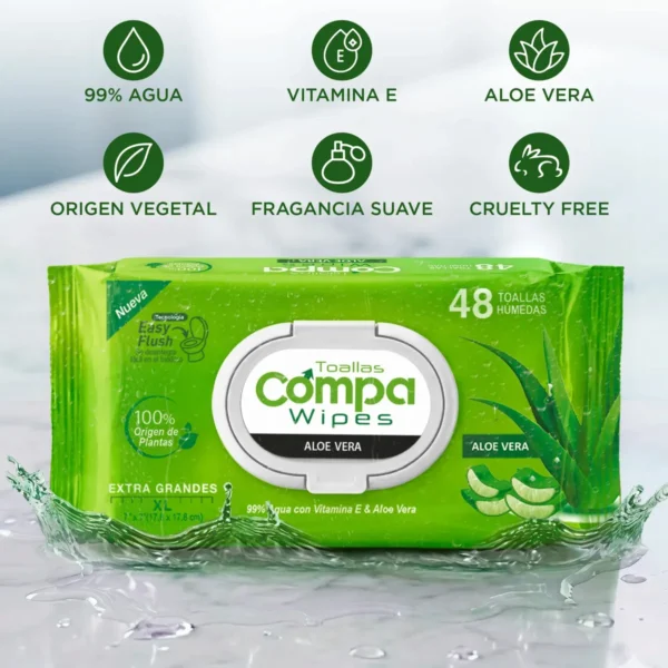 Toallitas Húmedas para Adultos XL Compa Wipes